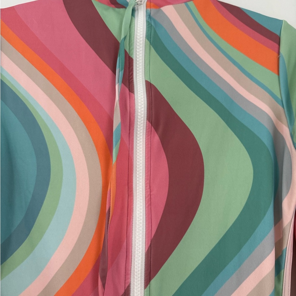 Hurley Multicolor Wave Pattern One Piece Swimsuit - image 3